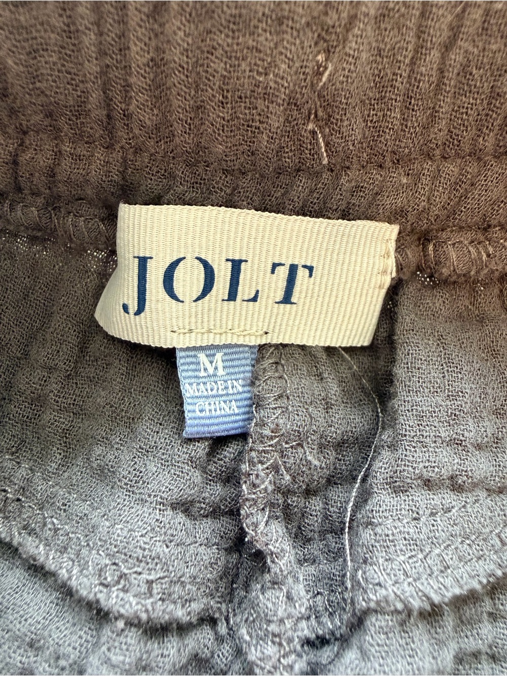 Jolt 100% Cotton Double Gauze Jogger Pants Gray Elastic Waist Cropped Size M - Picture 6 of 10
